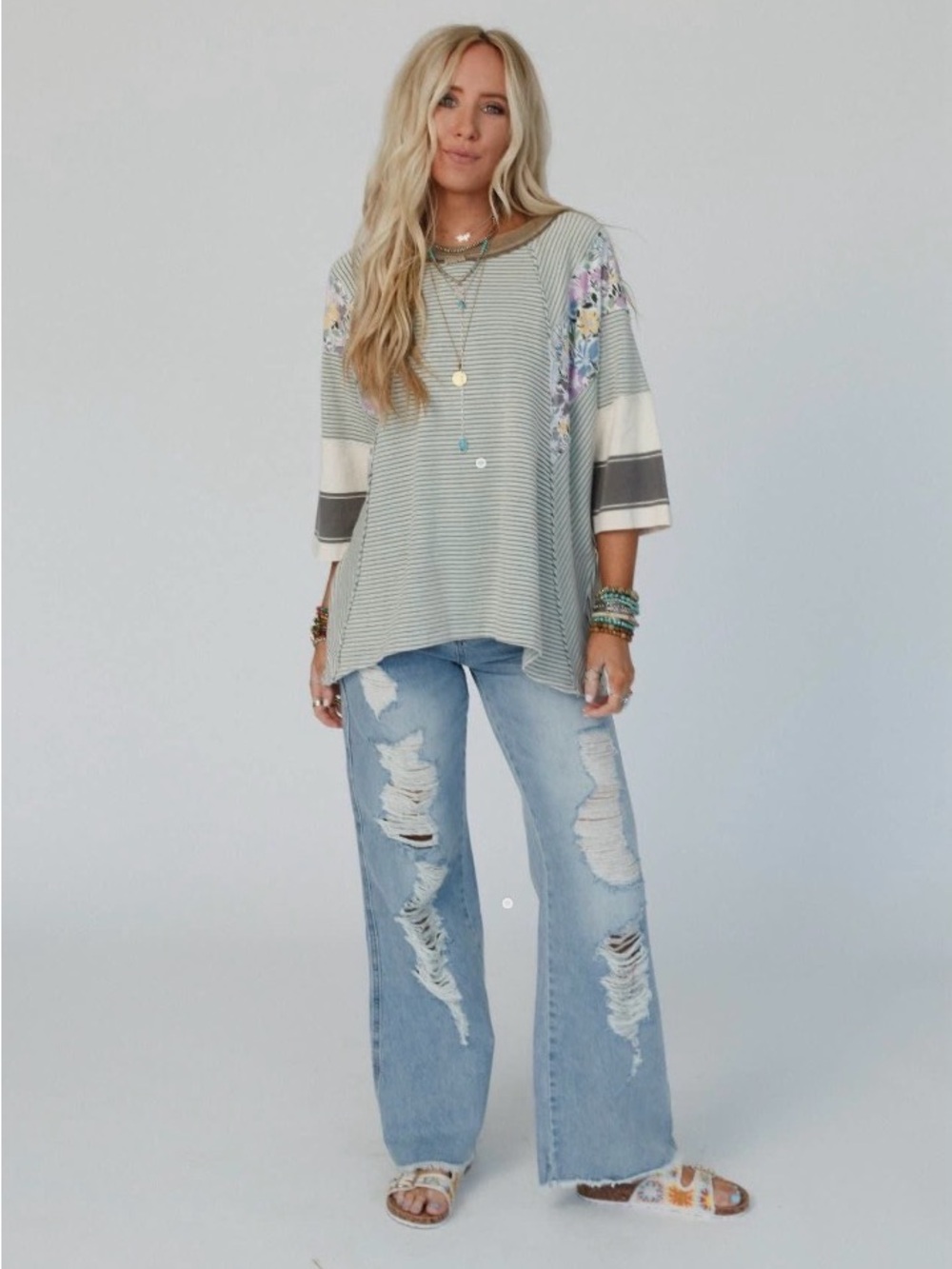 Three Bird Nest Britt Patchwork Top